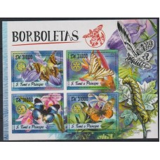 FLORES MARIPOSAS SANTO TOME Y PRINCIPE HOJA BLOQUE ESPECIALNUEVA MINT